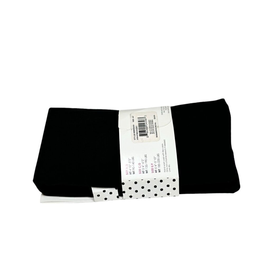 NEW Isaac Mizrahi Black Tights Sz. L 2PCs Opaque Stretch Control Top Fall Goth - Picture 6 of 8